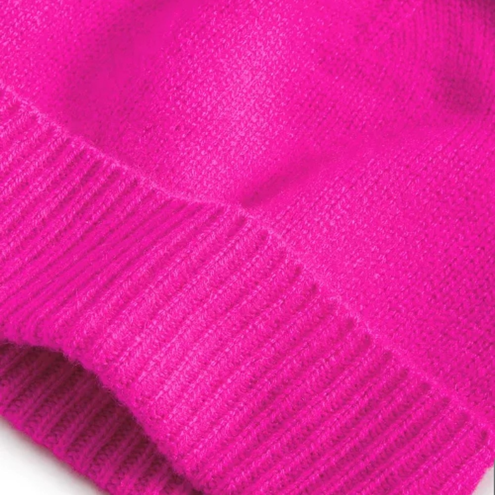 NWT Charter Club 100% Cashmere Pink Flame Beanie Hat Gift Stocking Stuffer - Picture 3 of 5